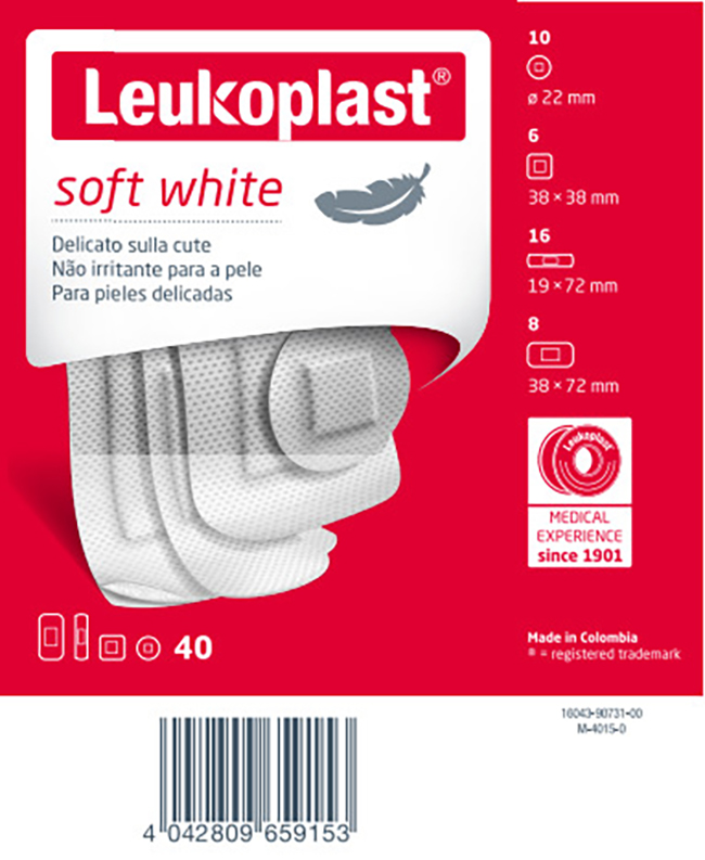 LEUKOPLAST SOFT WHITE 40 PEZZI ASSORTITI - Farmacianuova.eu