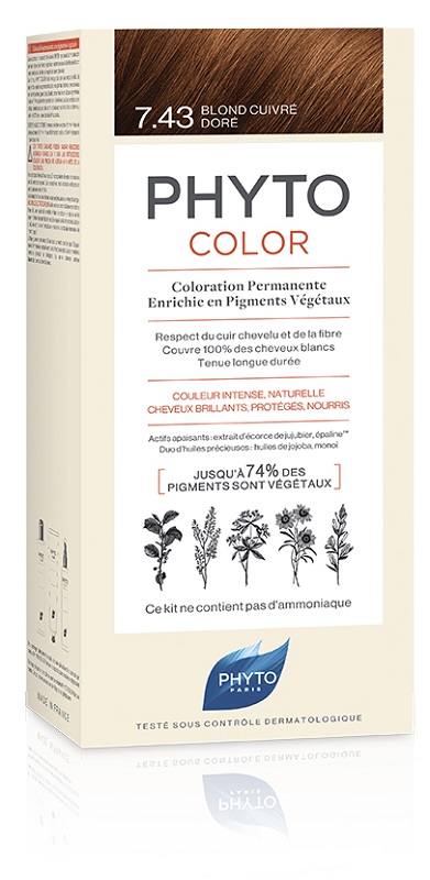 PHYTOCOLOR 7,43 BIONDO RAMATO DORATO LATTE + CREMA + MASCHERA + FOGLIETTO ILLUSTRATIVO + 1 PAIO DI GUANTI - Farmacianuova.eu