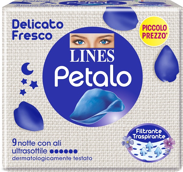 LINES PETALO BLU ASSORBENTE NOTTE 9 PEZZI - Farmacianuova.eu