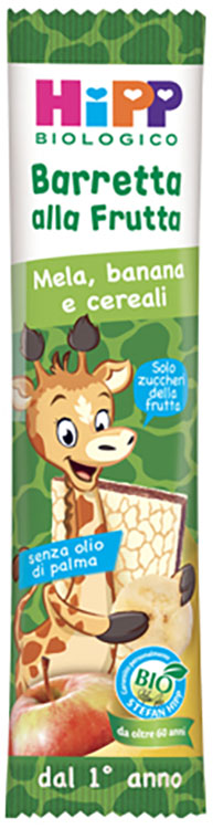 HIPP BIO BARRETTA ALLA FRUTTA MELA/BANANA/CEREALI 23 G - Farmacianuova.eu