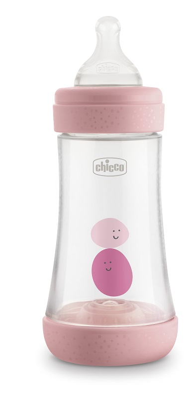 CHICCO BIBERON PERFECT 5 GIRL 240 ML IN SILICONE 2 FORI - Farmacianuova.eu