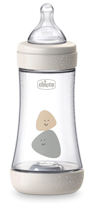 CHICCO BIBERON PERFECT 5 UNISEX 240 ML IN SILICONE 2 FORI - Farmacianuova.eu