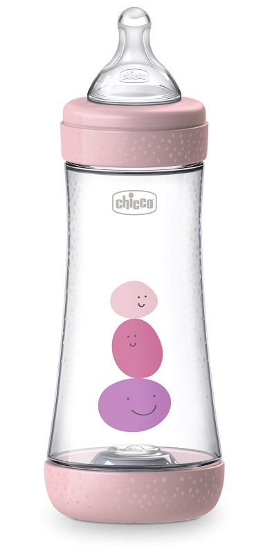 CHICCO BIBERON PERFECT 5 GIRL 300 ML IN SILICONE 3 FORI - Farmacianuova.eu