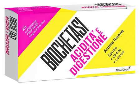 BIOCHETASI ACIDITA' E DIGESTIONE 20 COMPRESSE MASTICABILI AROMA LIMONE - Farmacianuova.eu