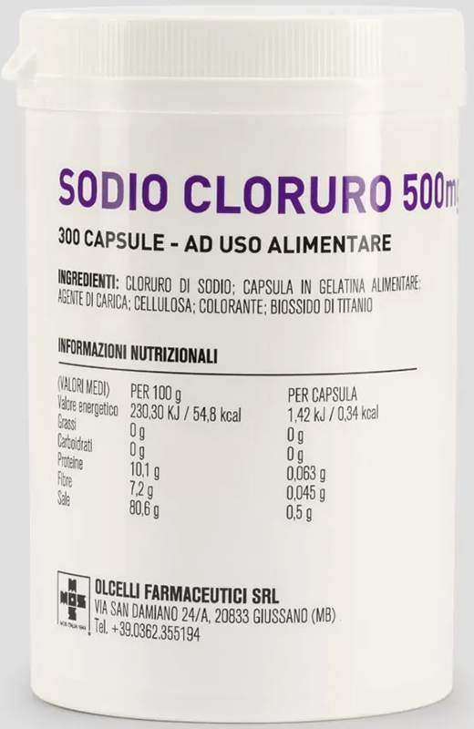 SODIO CLORURO 300 CAPSULE 500MG - Farmacianuova.eu