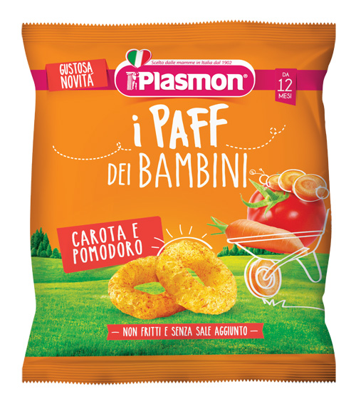 PLASMON DRY SNACK PAFF CAROTA POMODORO 15 G - Farmacianuova.eu