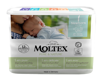 PANNOLINI MOLTEX PURE & NATURE NEW BORN 2-5 KG TAGLIA 1 22 PEZZI - Farmacianuova.eu