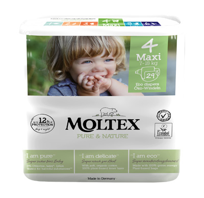 PANNOLINI MOLTEX PURE & NATURE MAXI 7-18 KG TAGLIA 4 29 PEZZI - Farmacianuova.eu