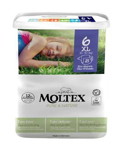 PANNOLINI MOLTEX PURE & NATURE EXTRA LARGE TG 13/18 KG 6 PEZZI - Farmacianuova.eu