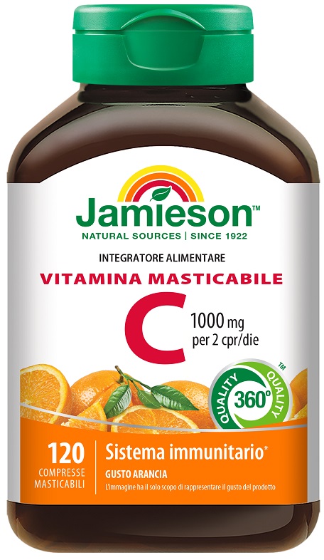 JAMIESON VITAMINA C 1000 MASTICABILE ARANCIA 120 COMPRESSE - Farmacianuova.eu