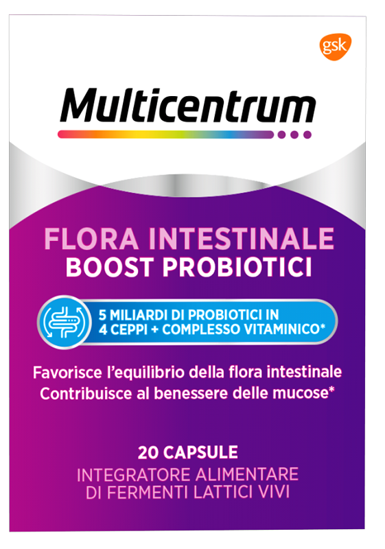 MULTICENTRUM FLORA INTESTINALE BOOST PROBIOTICI 20 CAPSULE - Farmacianuova.eu