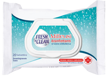 DISINFETTANTE FRESH&CLEAN SALVIETTINE 20 PEZZI - Farmacianuova.eu
