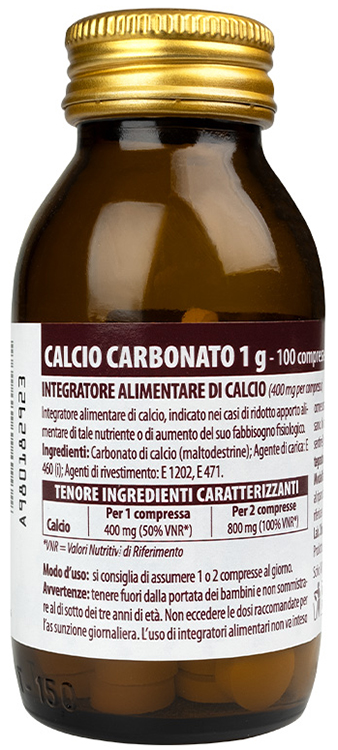 CALCIO CARBONATO NUOVA FORMULA 1 G 100 COMPRESSE - Farmacianuova.eu