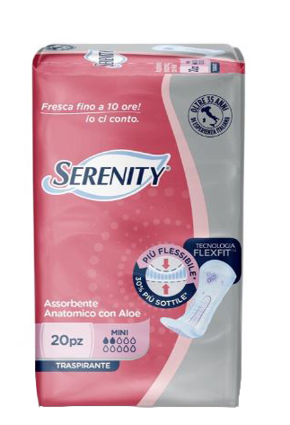 SERENITY ASSORBENTE ANATOMICO CON ALOE FLEXIT MINI 20 PEZZI - Farmacianuova.eu