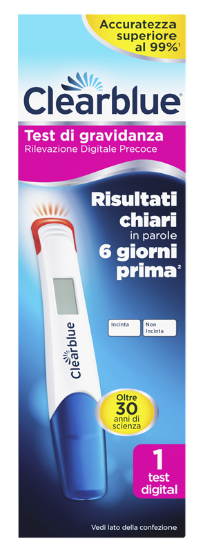 CLEARBLUE TEST GRAVIDANZA RILEVAZIONE PRECOCE DIGITALE 1 PEZZO - Farmacianuova.eu