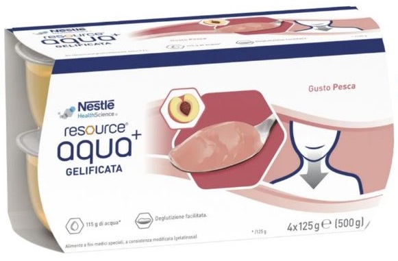 RESOURCE AQUA ACQUA GELIFICATA+PEACH CUP 6 4X125 G - Farmacianuova.eu