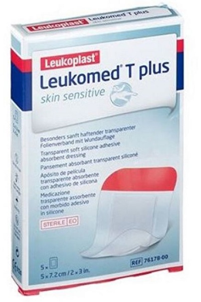 LEUKOMED T PLUS SKIN SENSITIVE MEDICAZIONE POST-OPERATORIA TRASPARENTE IMPERMEABILE CON MASSA ADESIVA AL SILICONE 5X7,2CM 5 PEZZI - Farmacianuova.eu