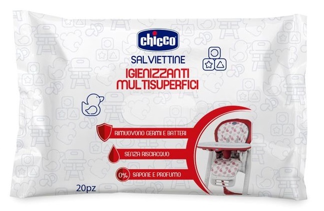 CHICCO SALVIETTINE IGIENIZZANTI 20 PEZZI - Farmacianuova.eu