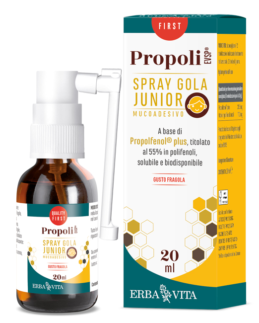PROPOLI EVSP SPRAY GOLA JUNIOR GUSTO FRAGOLA 20 ML - Farmacianuova.eu