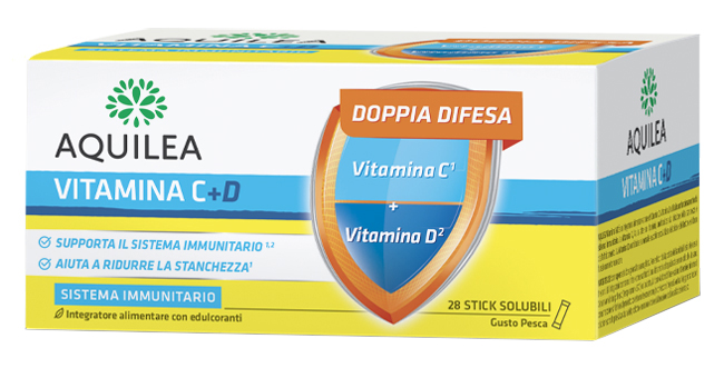 AQUILEA VITAMINA C+D 28 BUSTINE STICK - Farmacianuova.eu