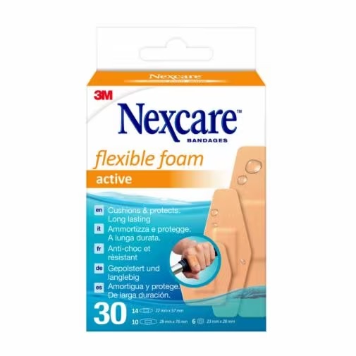 CEROTTO PREPARATO NEXCARE ACTIVE 360 GRADI N1030ASD04 ASSORTITI 3 MISURE 6 CEROTTI 23X28MM + 14 CEROTTI 22X57MM + 10 CEROTTI 28X76MM - Farmacianuova.eu