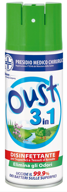 OUST 3 IN 1 DISINFETTANTE PER SUPERFICI E TESSUTI D'ARREDO 400 ML - Farmacianuova.eu