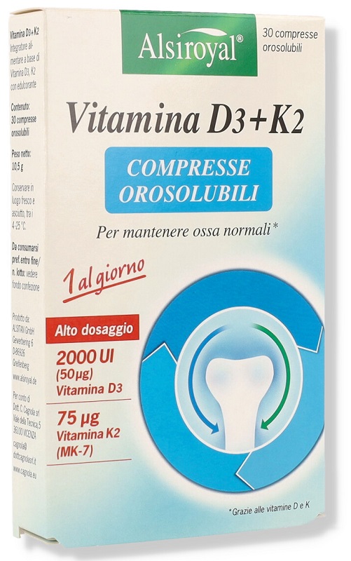 VITAMINA D3+K2 30 COMPRESSE - Farmacianuova.eu