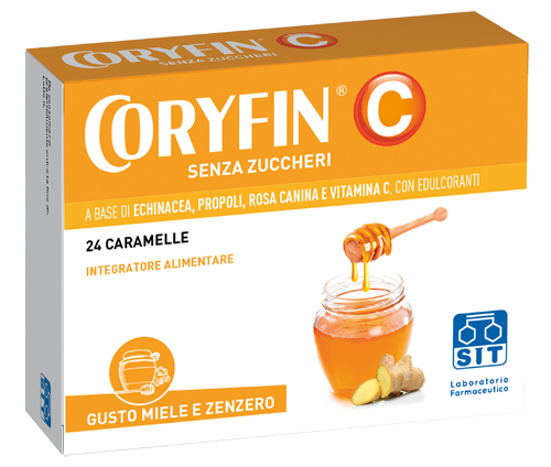 CORYFIN C SENZA ZUCCHERO MIELE ZENZERO 24 CARAMELLE - Farmacianuova.eu