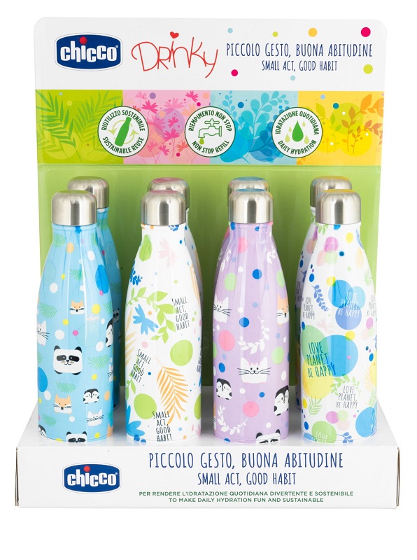 CHICCO BOTTIGLIA INOX DA 500 ML DISPLAY BOX - Farmacianuova.eu