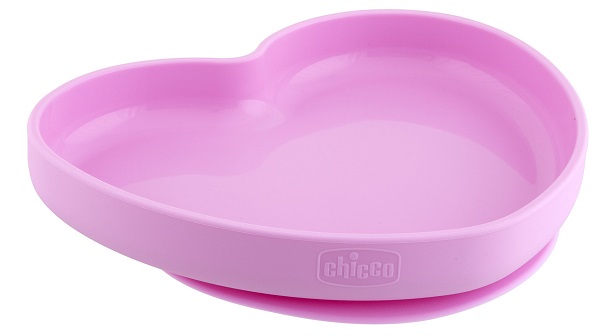 CHICCO PIATTO CUORE VENTOSA SILICONE ROSA - Farmacianuova.eu