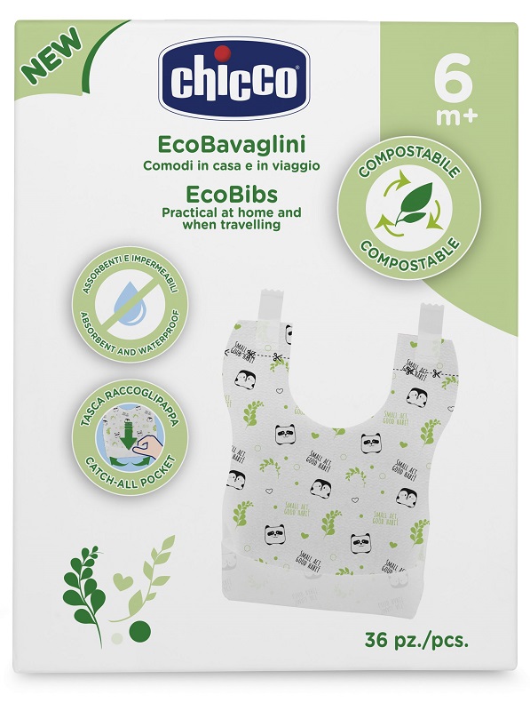 CHICCO BAVAGLINI MONOUSO COMPOSTABILI 36 PEZZI - Farmacianuova.eu