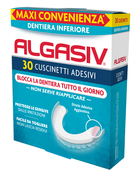 ALGASIV ADESIVO PER PROTESI DENTARIA INFERIORE 30 PEZZI - Farmacianuova.eu