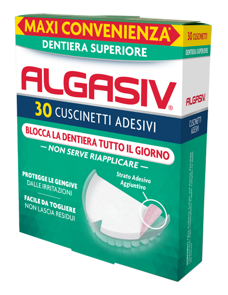ALGASIV ADESIVO PER PROTESI DENTARIA SUPERIORE 30 PEZZI - Farmacianuova.eu