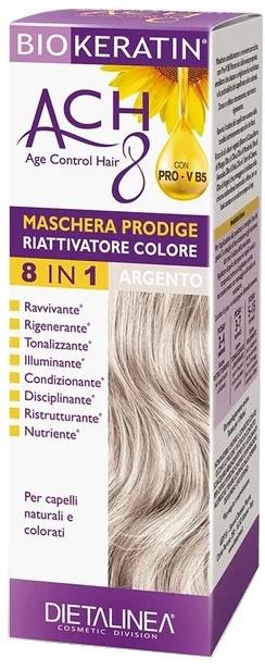 BIOKERATIN ACH8 MASCHERA PRODIGE RIATTIVATORE COLORE ARGENTO 150 ML - Farmacianuova.eu