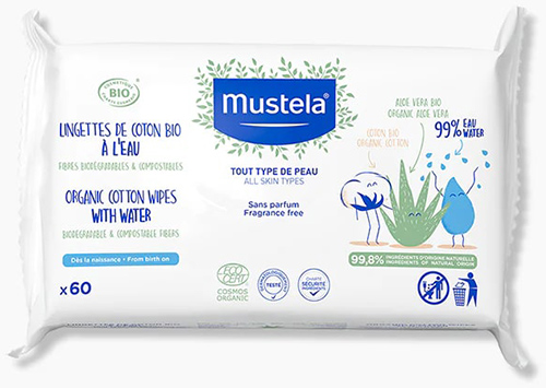 MUSTELA SALVIETTE ACQUA COT BIO 60 PEZZI - Farmacianuova.eu