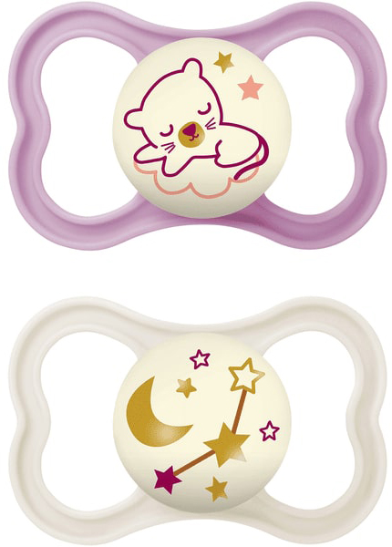 MAM AIR NIGHT SUCCHIETTO 16+ MESI SILICONE DOPPIO FEMMINA - Farmacianuova.eu