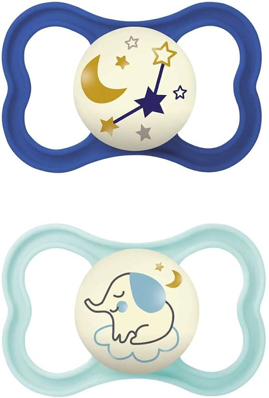 MAM AIR NIGHT SUCCHIETTO 16+ MESI SILICONE MASCHIO 2 PEZZI - Farmacianuova.eu