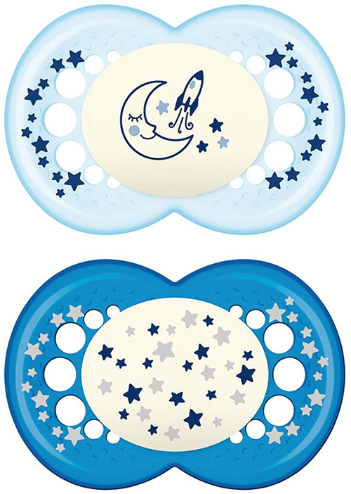 MAM NIGHT SUCCHIETTO 6+ MESI SILICONE DOPPIO MASCHIO - Farmacianuova.eu