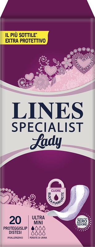 PANNOLONE SAGOMATO LINES SPECIALIST ULTRAMINI 20 PEZZI - Farmacianuova.eu