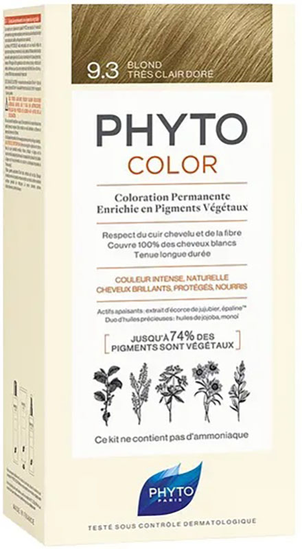 PHYTOCOLOR 9,3 BIONDO CHIARISSIMO DORATO LATTE 50 ML + CREMA 50 ML + MASCHERA 12 ML - Farmacianuova.eu