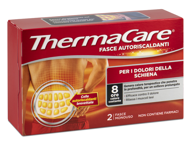 FASCIA AUTORISCALDANTE A CALORE TERAPEUTICO THERMACARE SCHIENA 2 PEZZI - Farmacianuova.eu
