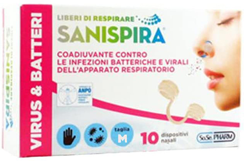 SANISPIRA VISUR & BATTERI FILTRO NASALE MEDIUM 10 PEZZI - Farmacianuova.eu