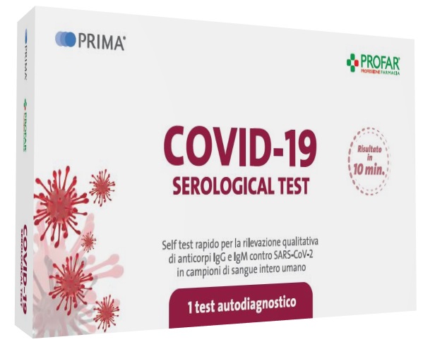 TEST SIEROLOGICO RAPIDO COVID-19 PROFAR PRIMA AUTODIAGNOSTICO DETERMINAZIONE QUALITATIVA ANTICORPI IGG/IGM ANTI SARS-COV-2 NEL SANGUE MEDIANTE IMMUNOCROMATOGRAFIA - Farmacianuova.eu