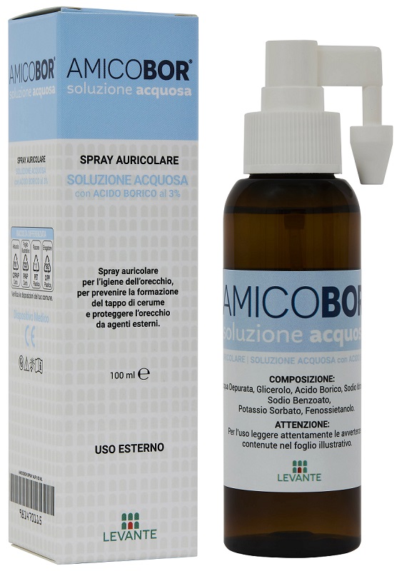 SOLUZIONE ACQUOSA PER IRRIGAZIONE DELL'ORECCHIO AMICOBOR 100 ML - Farmacianuova.eu