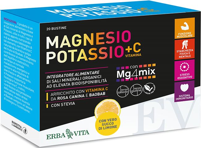 MAGNESIO POTASSIO +C VITAMINA GUSTO LIMONE 20 BUSTINE DA 3,8 G - Farmacianuova.eu