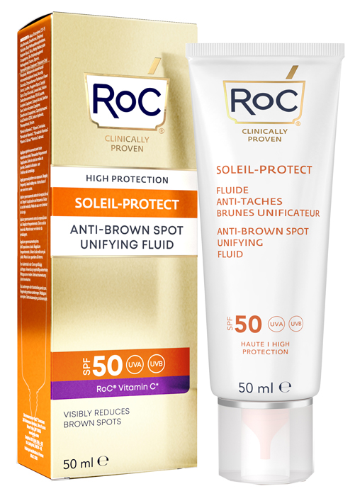 ROC FLUIDO SOLARE VISO SPF 50+ ANTIMACCHIE BRUNE  50 ML - Farmacianuova.eu