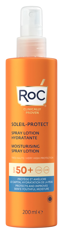 ROC LOZIONE SPRAY SOLARE CORPO SPF 50+ IDRATANTE 200 ML - Farmacianuova.eu