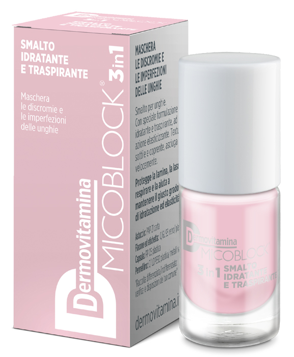 DERMOVITAMINA MICOBLOCK 3IN1 SMALTO IDRATANTE E TRASPIRANTE ROSA CHIARO 5 ML - Farmacianuova.eu