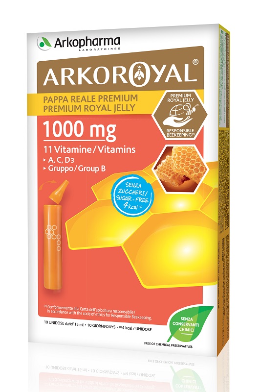 ARKOROYAL PAPPA REALE 1000 MG + VITAMINE SENZA ZUCCHERO 10 FIALE - Farmacianuova.eu