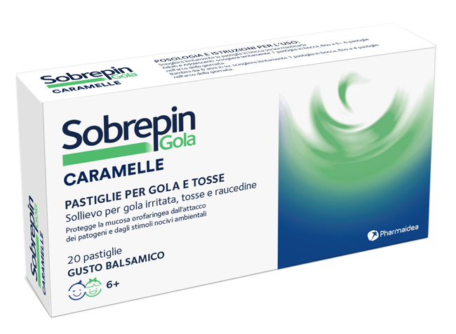 SOBREPIN GOLA CARAMELLE 20 PASTIGLIE GUSTO BALSAMICO - Farmacianuova.eu